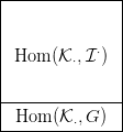 |--------------|
|              |
|              |
|           &sdot;  |
| Hom  (K &sdot;,I ) |
|              |
|--------------|
--Hom--(K-&sdot;,G-)--
