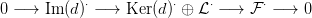0 &minus;&rarr;  Im (d)&sdot; &minus;&rarr; Ker (d)&sdot; &oplus; L &sdot; &minus;&rarr; F &sdot; &minus;&rarr; 0
