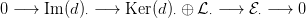 0 &minus;&rarr;  Im (d)&sdot; &minus;&rarr; Ker (d)&sdot; &oplus; L &sdot; &minus;&rarr; E&sdot; &minus;&rarr; 0
