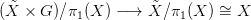 ( ˜X × G)/&pi;1 (X ) &minus;&rarr;  X˜/ &pi;1 (X ) &sim;= X
