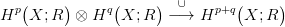 Hp (X; R) &otimes; Hq (X; R ) &minus;&cup;&rarr;  Hp+q (X; R )
