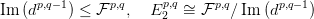      p,q&minus;1      p,q     p,q     p,q       p,q&minus;1
Im (d    ) &le; F   ,  E 2  &sim;= F   ∕ Im (d    )
      