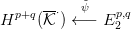       --&sdot;  ˜&psi;    p,q
Hp+q (K ) &larr; &minus; E 2
