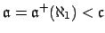 $ {\mathfrak{a}}={\mathfrak{a}}^+(\aleph_1)<{\mathfrak{c}}$