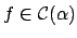 $ f\in {\mathcal C}(\alpha)$
