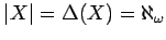 $ \vert X\vert = \Delta(X)
= \aleph_{\omega}$